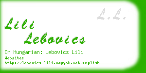lili lebovics business card
